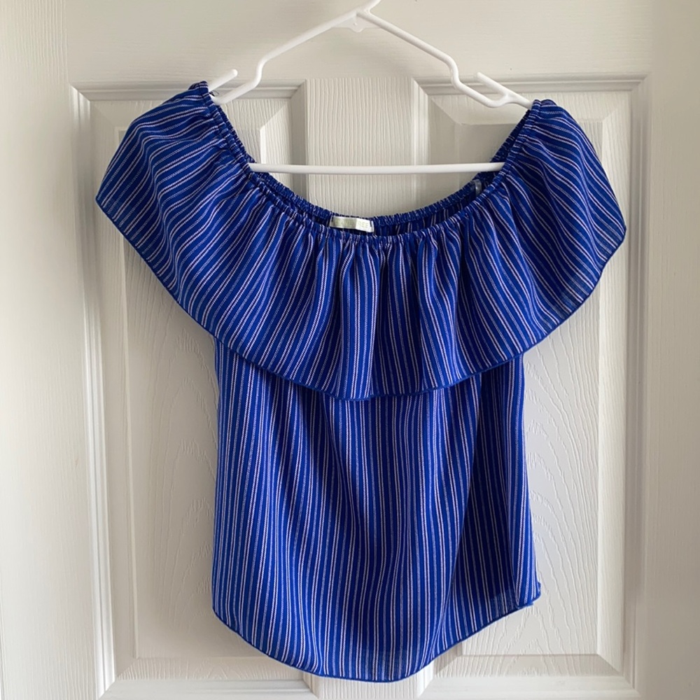 Blue Off The Shoulder Top SMALL